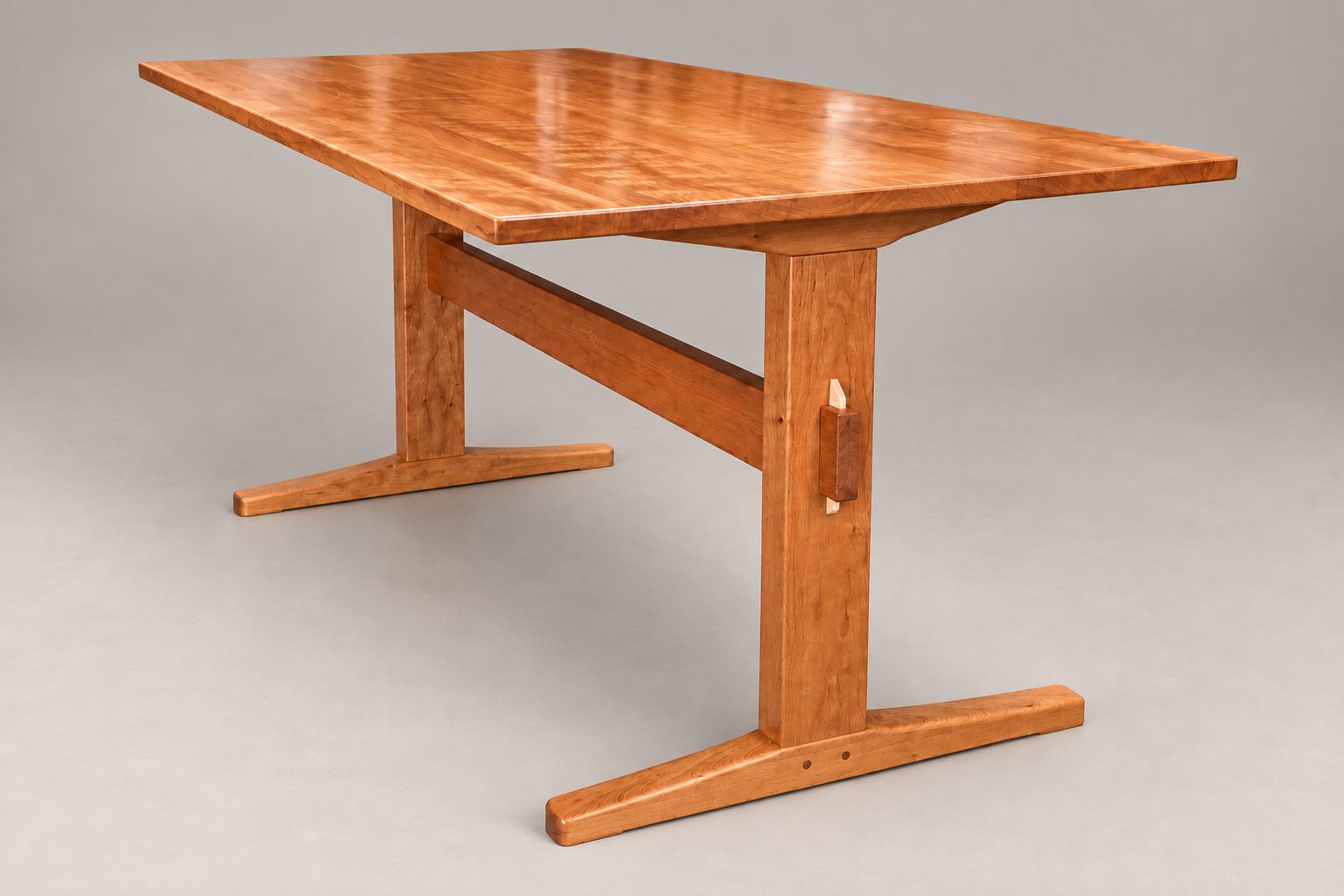 Cherry Trestle Table handmade by Novelty Woodworks