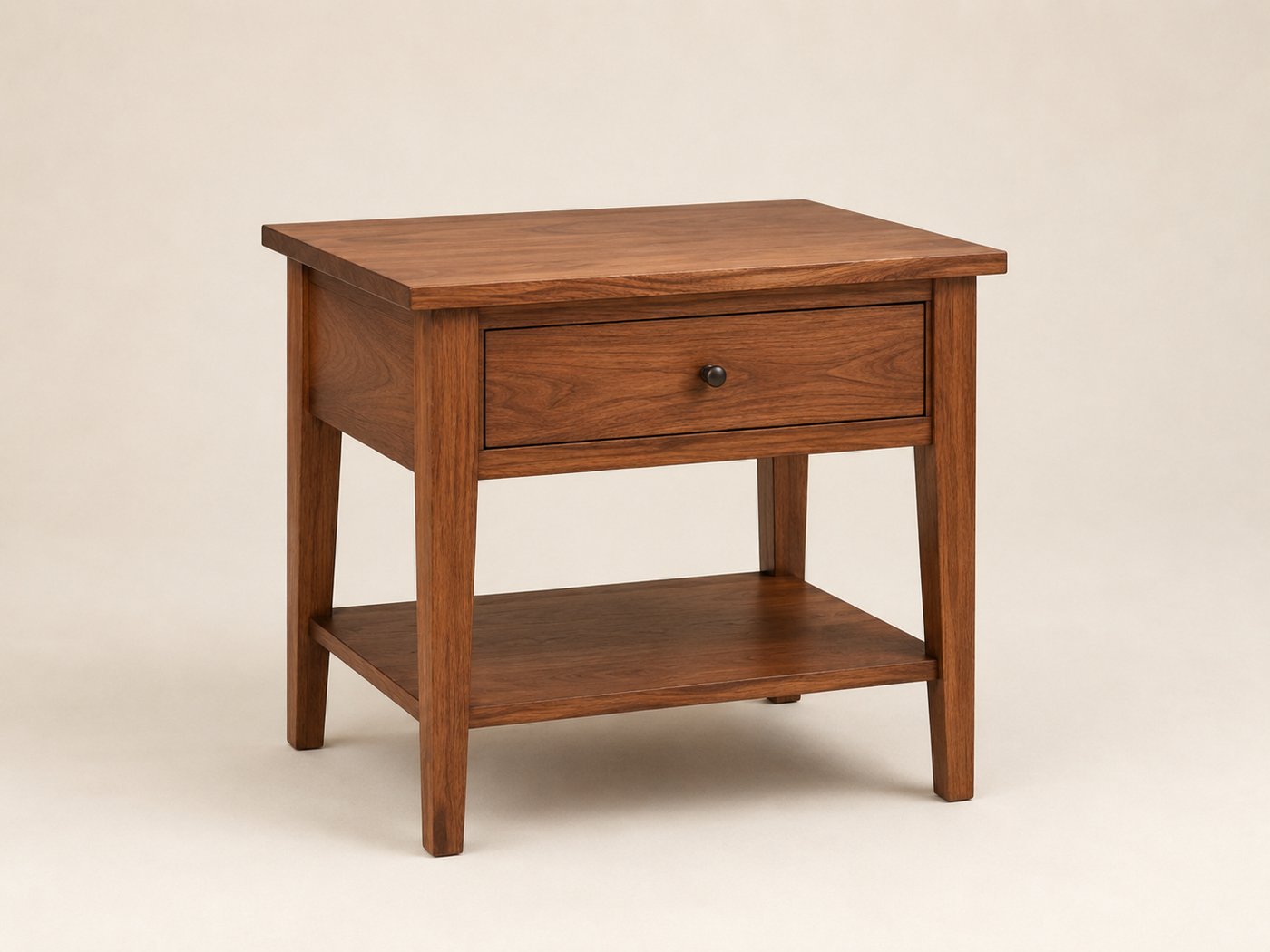 Walnut Nightstand handmade by Novelty Woodworks